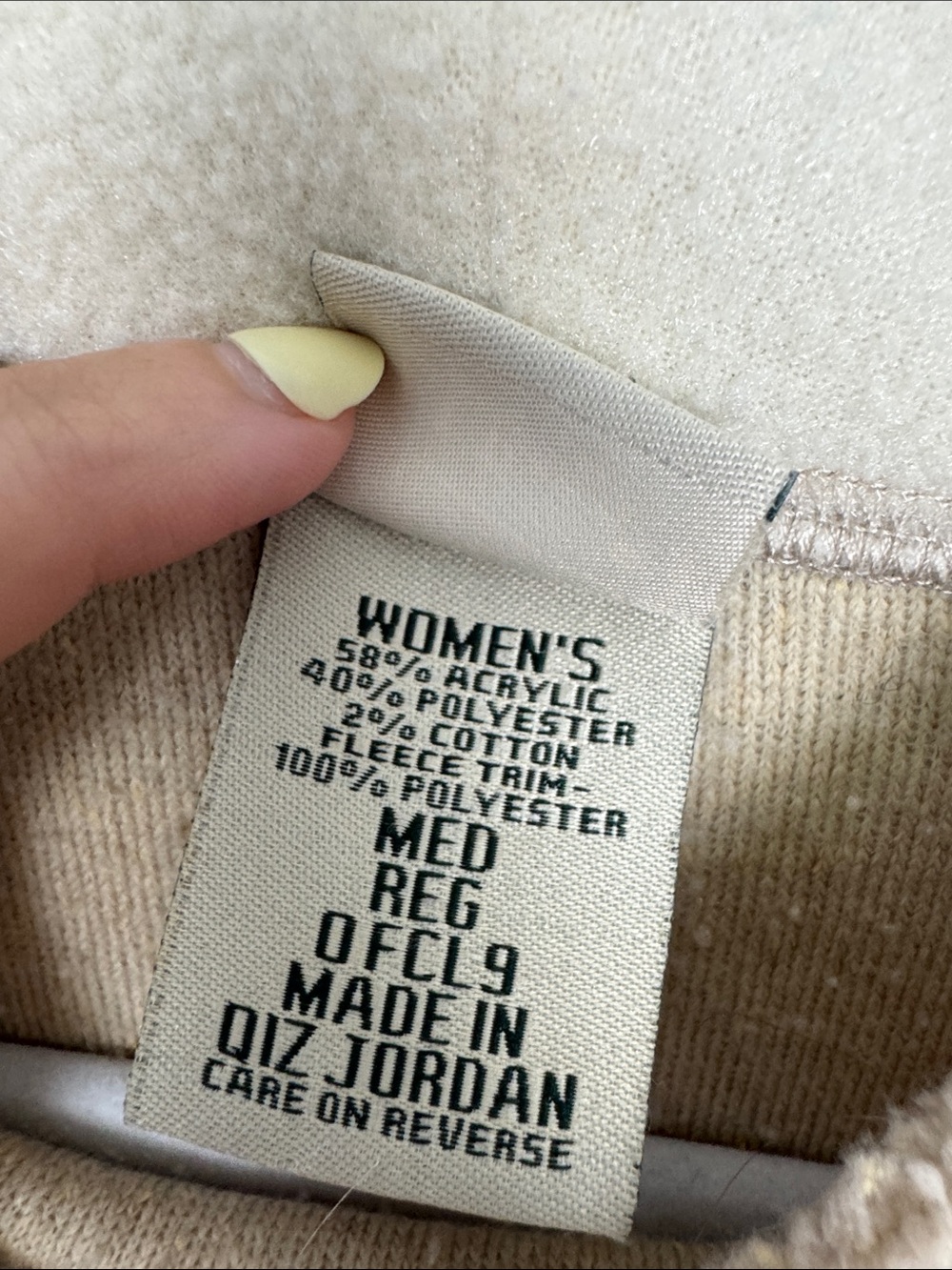 L.L. Bean Sherpa Fleece Mock Neck Pullover Sweater Beige Cream Women’s Medium - Picture 6 of 7